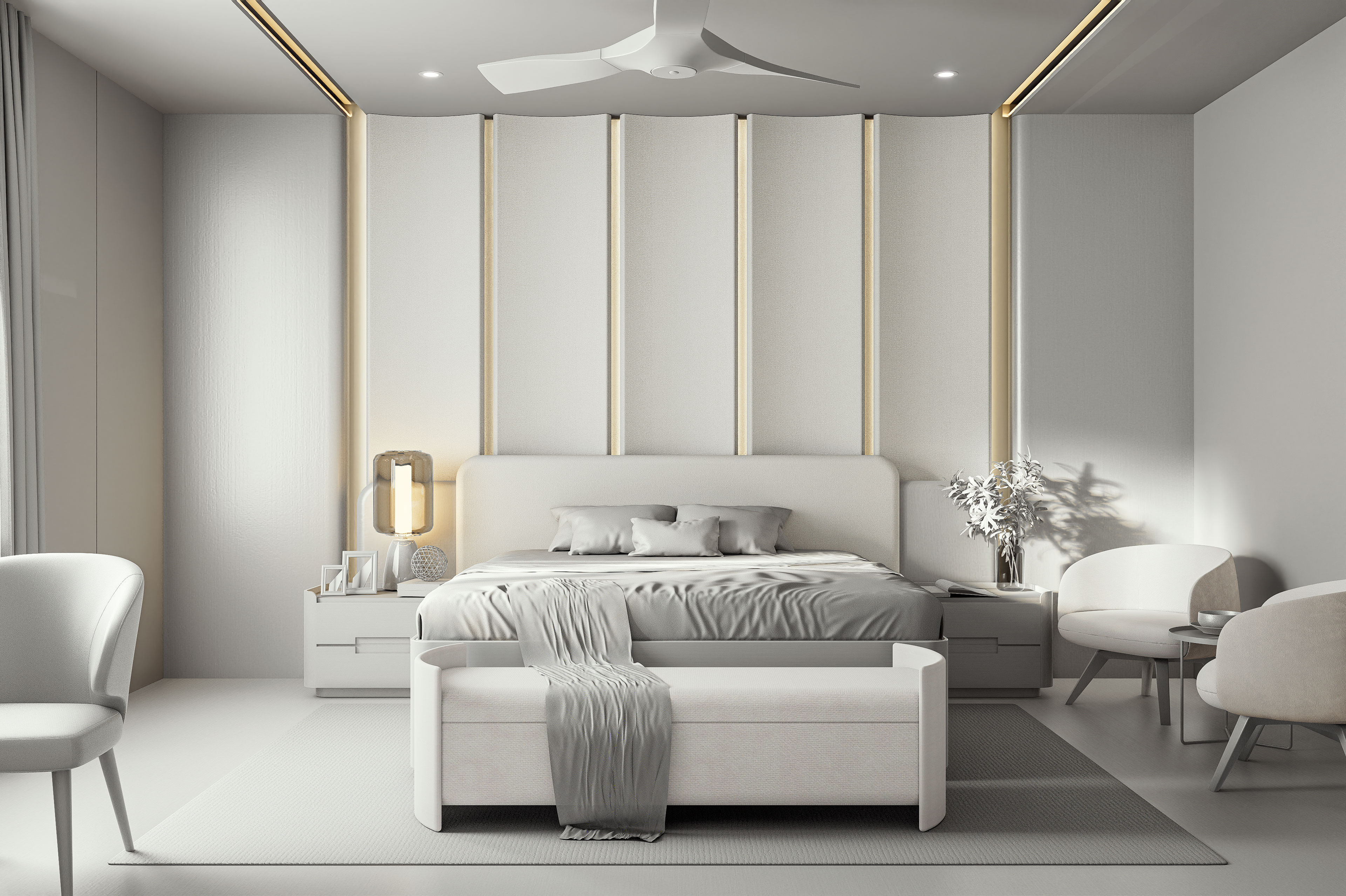 Bedroom Clay Render